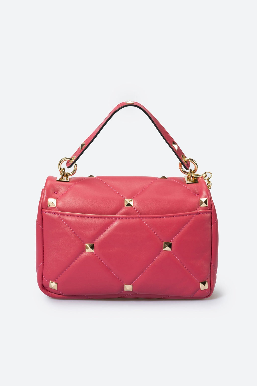 Sac bandoulière La Milanaise - cuir matelassé, Made in Italy - Fuchsia