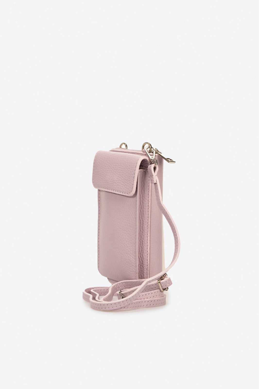 Sac bandoulière La Riviera - cuir, Made in Italy - Lilas