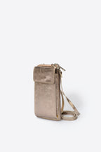 Sac bandoulière La Riviera - cuir, Made in Italy - Platine