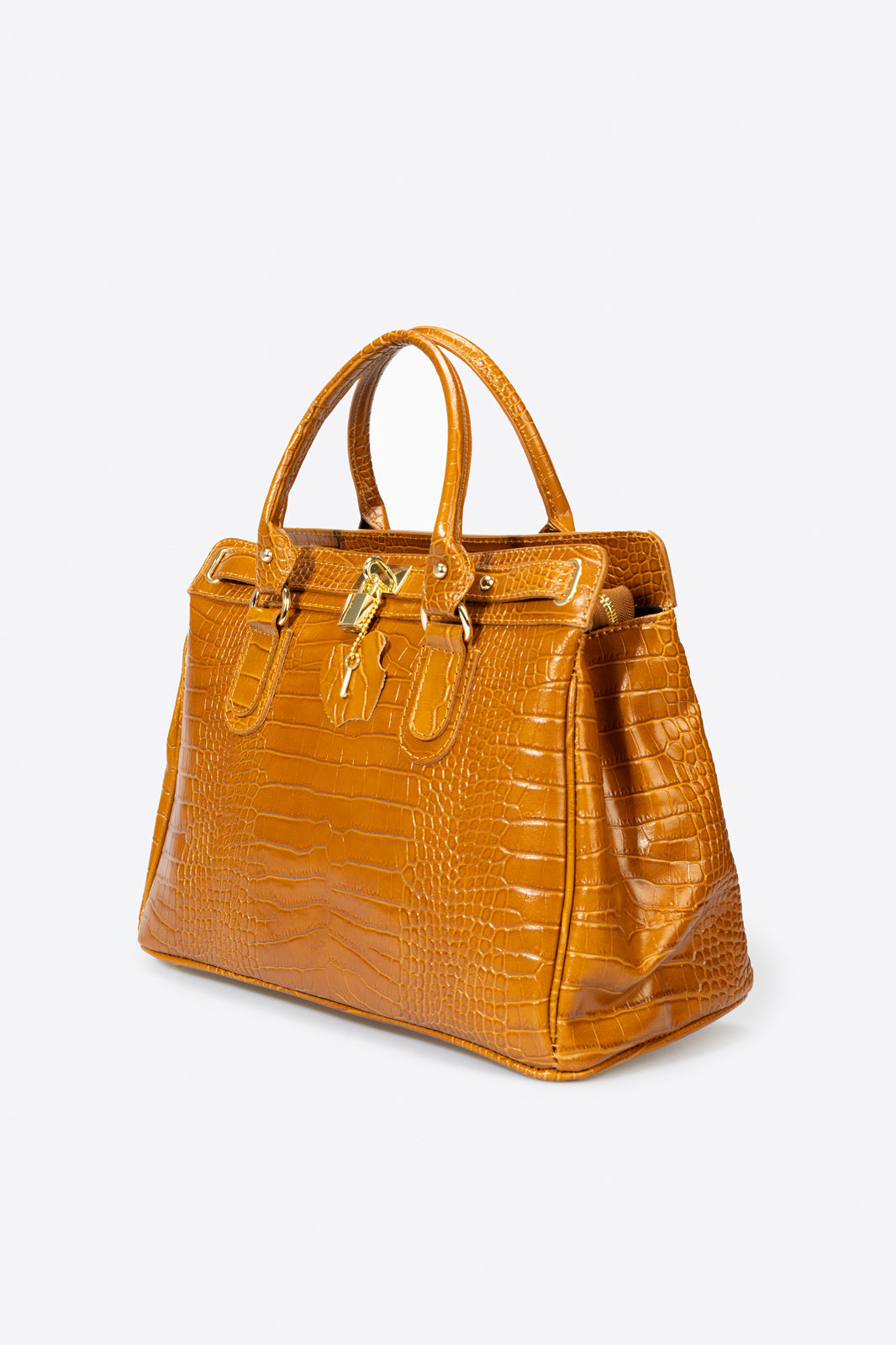 Sac à main La Sorrentine - cuir, Made in Italy - Cognac