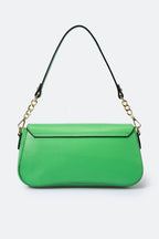 Sac baguette La Padoue - cuir grainé, Made in Italy - Vert aloé