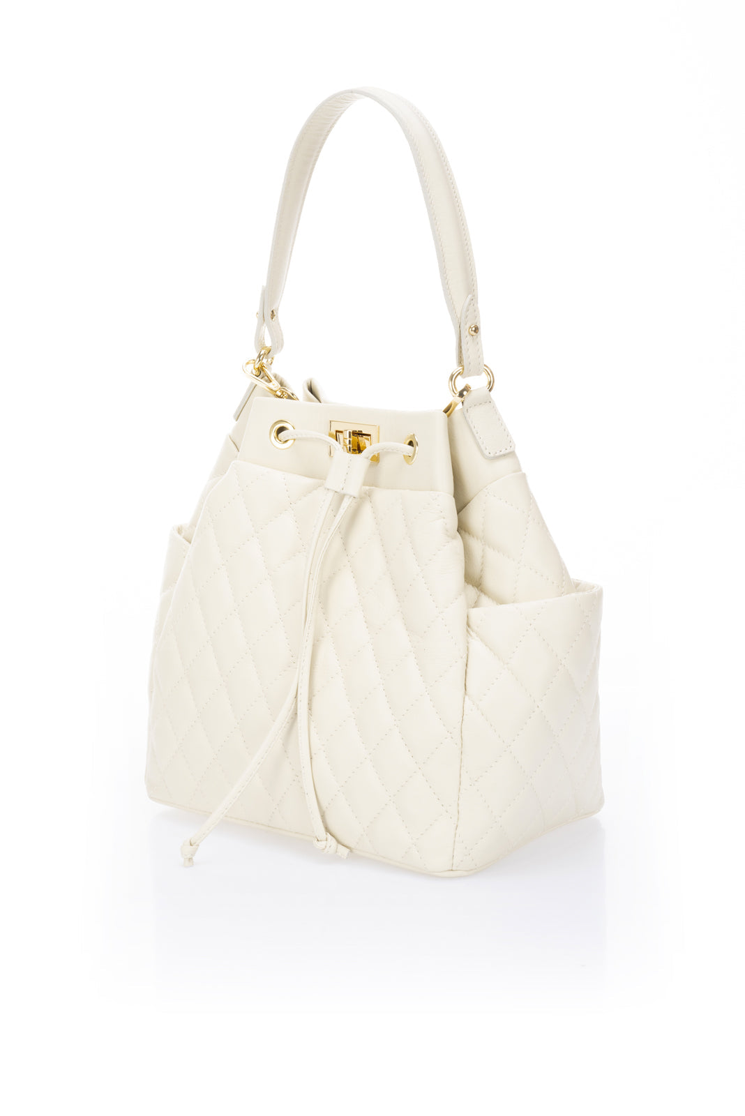 Sac à main La Lucquoise - cuir, Made in Italy - Beige