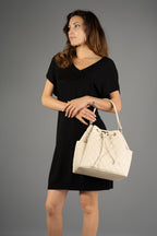 Sac à main La Lucquoise - cuir, Made in Italy - Beige