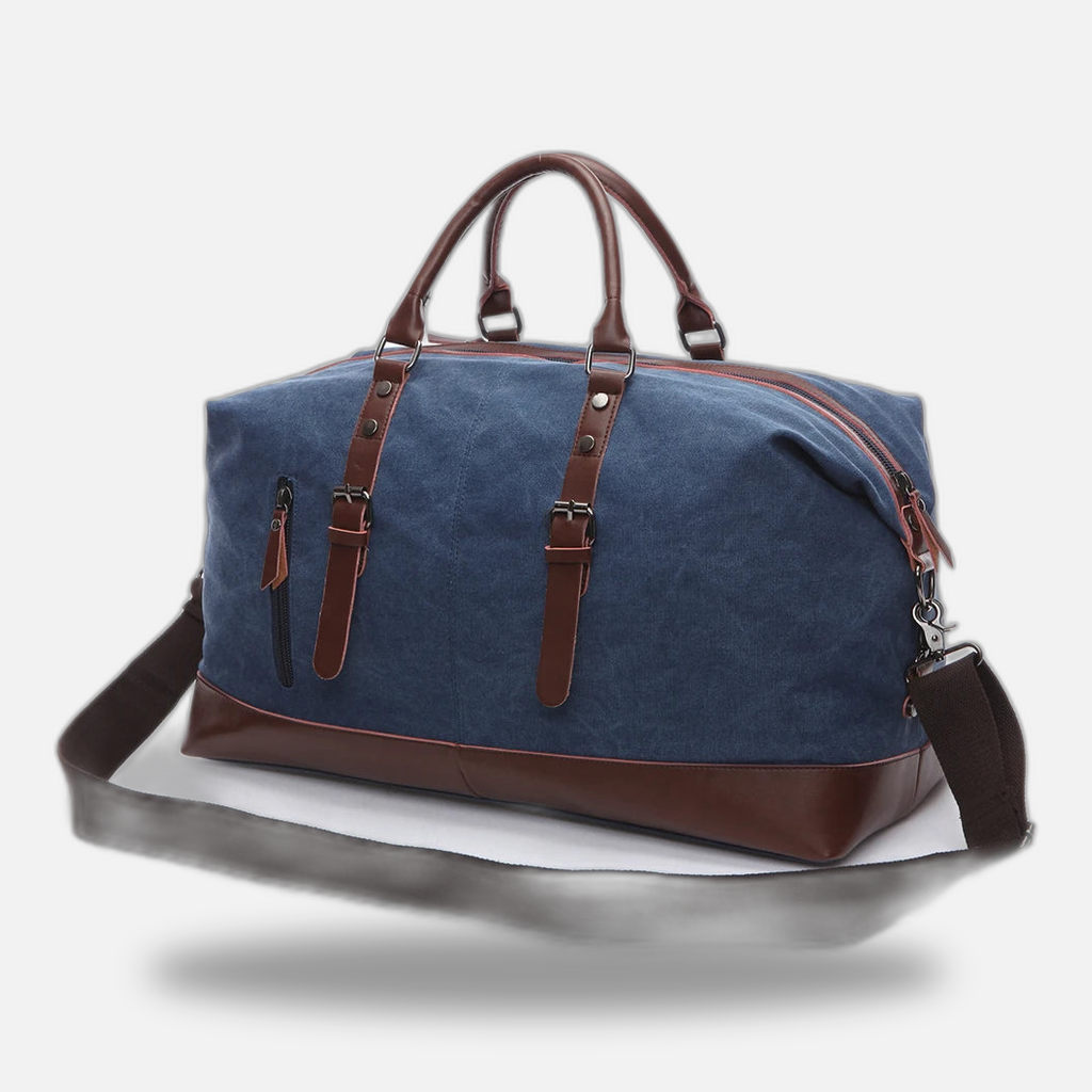 Sac de voyage homme toile et cuir - Week-end authentique