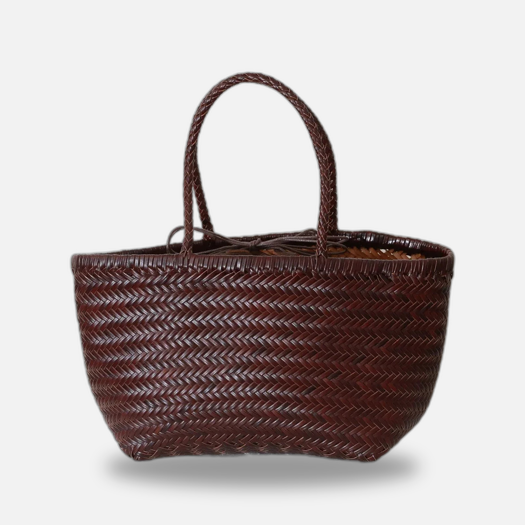 Sac cabas cuir tresse artisanal - Grande capacite