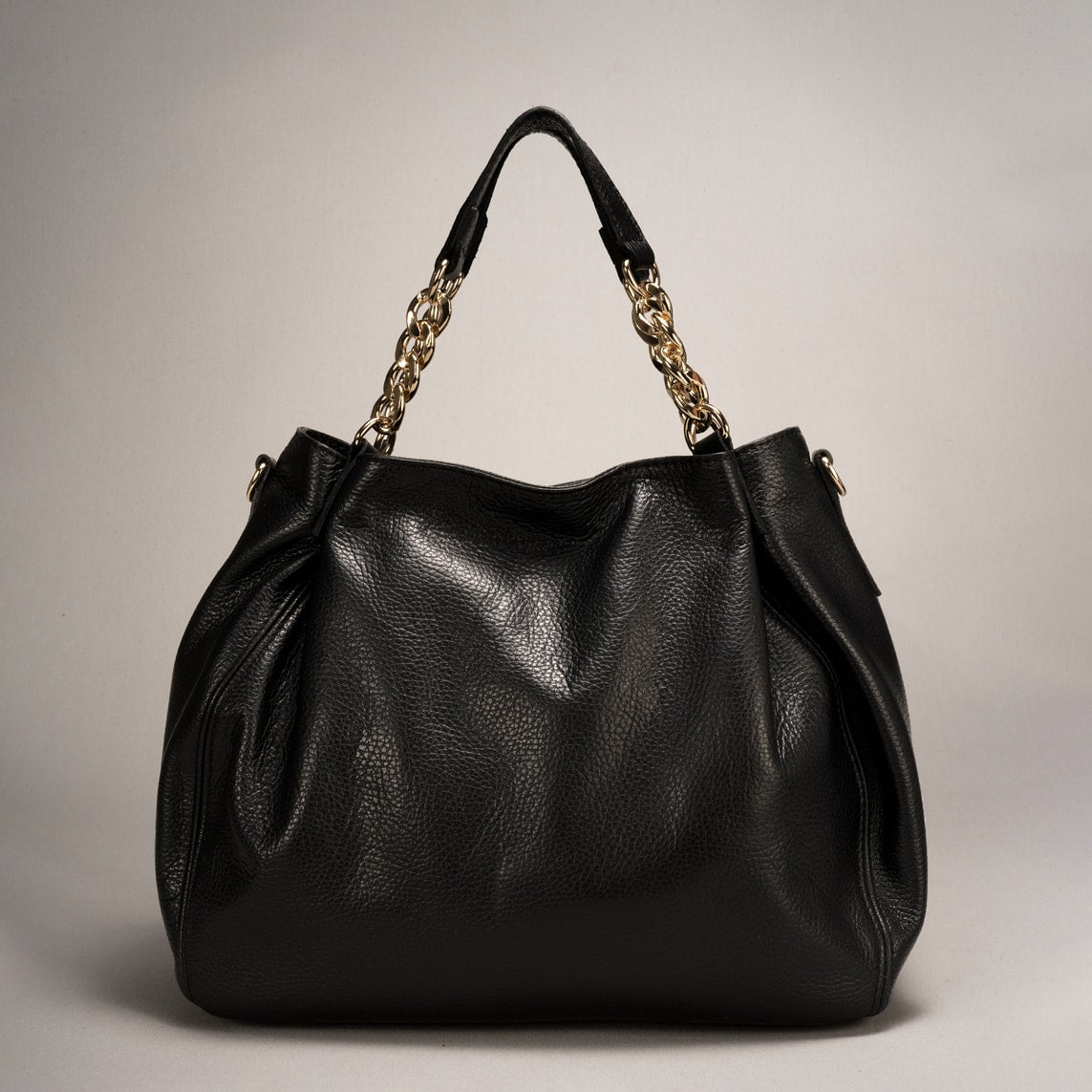 Sac à main La Sicilienne - cuir dollaro, Made in Italy - Noir