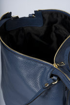 Sac à main La Capri - cuir, Made in Italy - Bleu