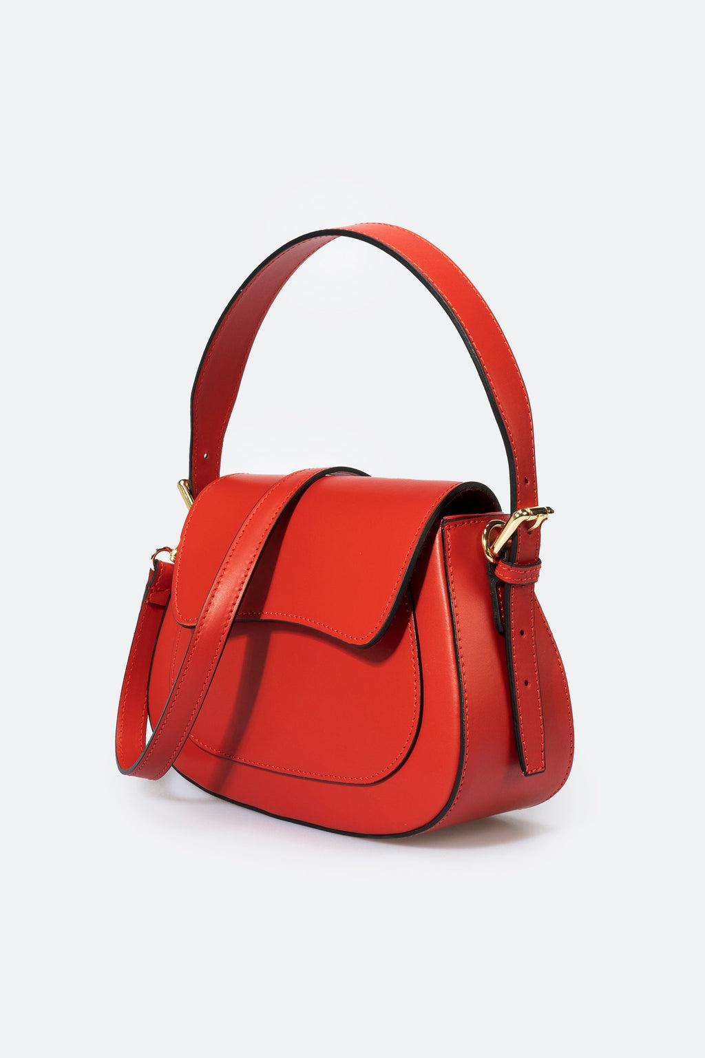 Sac à main La Pisane - cuir, Made in Italy - Rouge