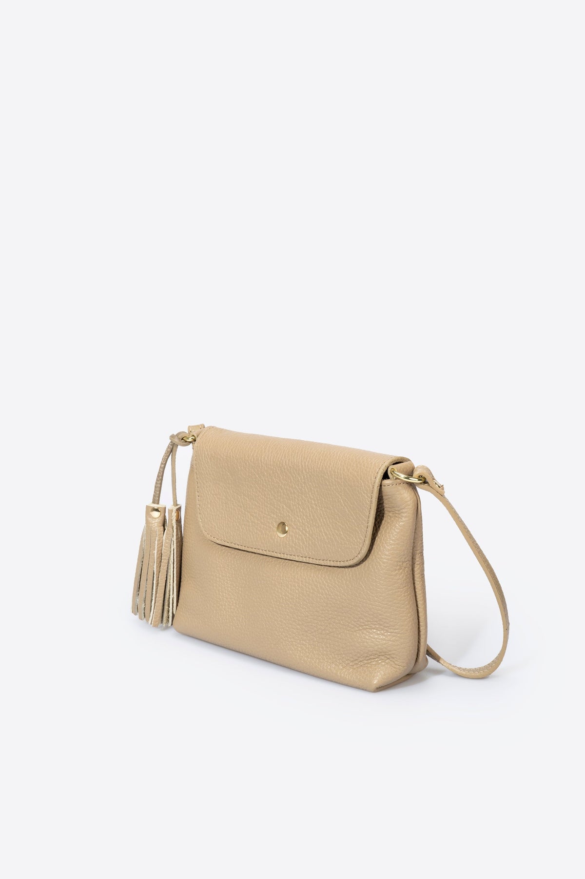 Sac bandoulière La Trévise - cuir, Made in Italy - Taupe