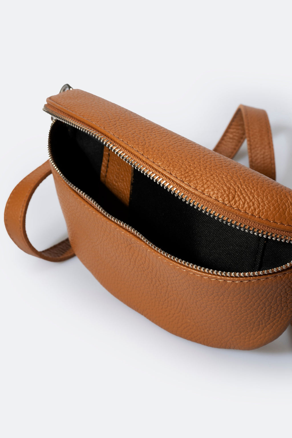 Sac bandoulière La Ligure - cuir, Made in Italy - Cognac