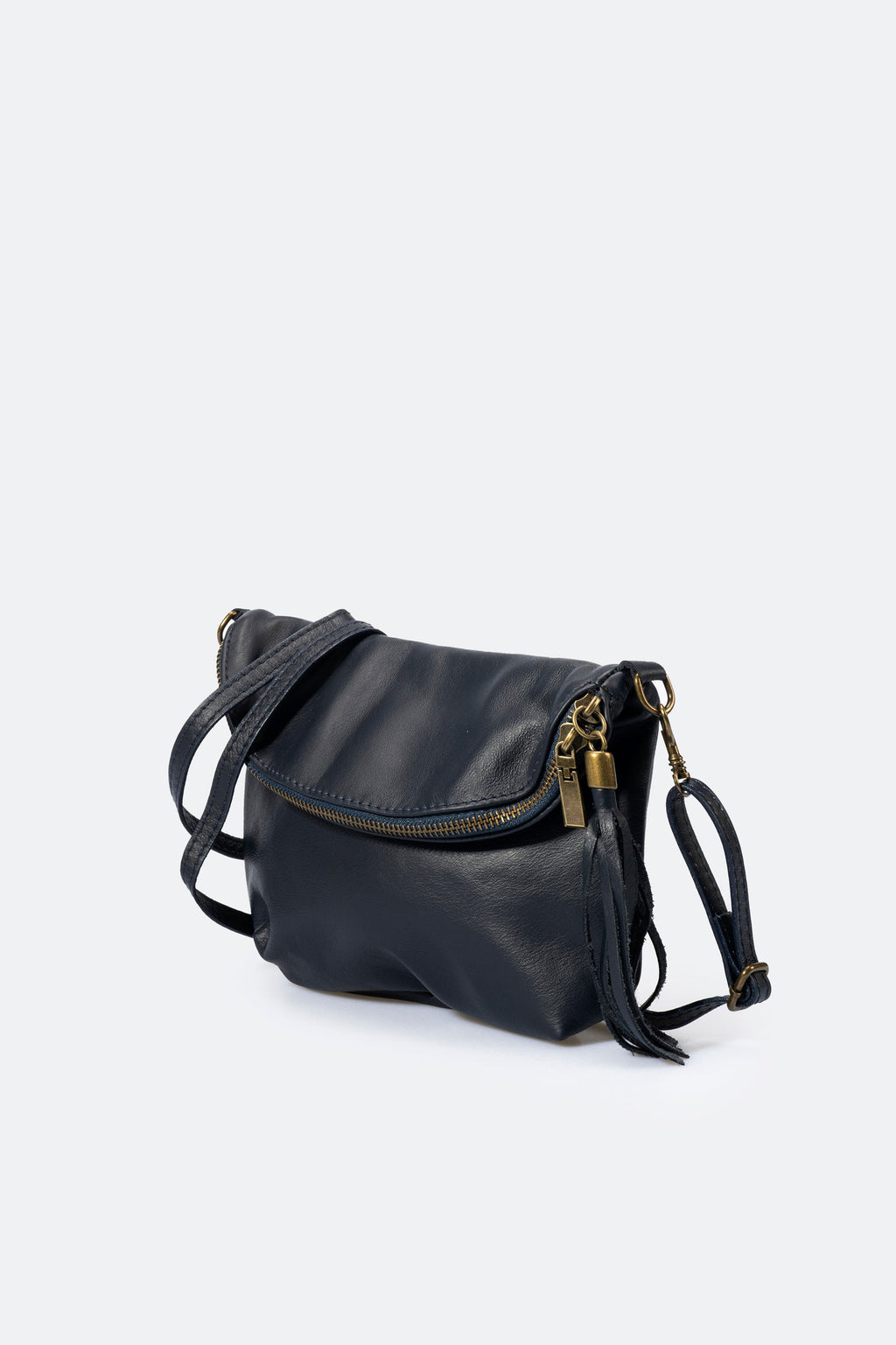 Sac bandoulière La Vérone - veau pleine fleur, Made in Italy - Bleu
