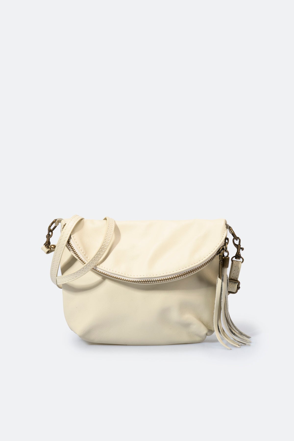 Sac bandoulière La Vérone - veau pleine fleur, Made in Italy - Latte