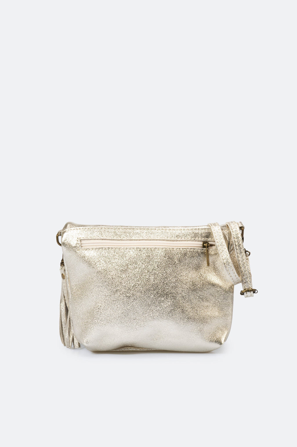 Sac bandoulière La Vérone - veau pleine fleur, Made in Italy - Platine