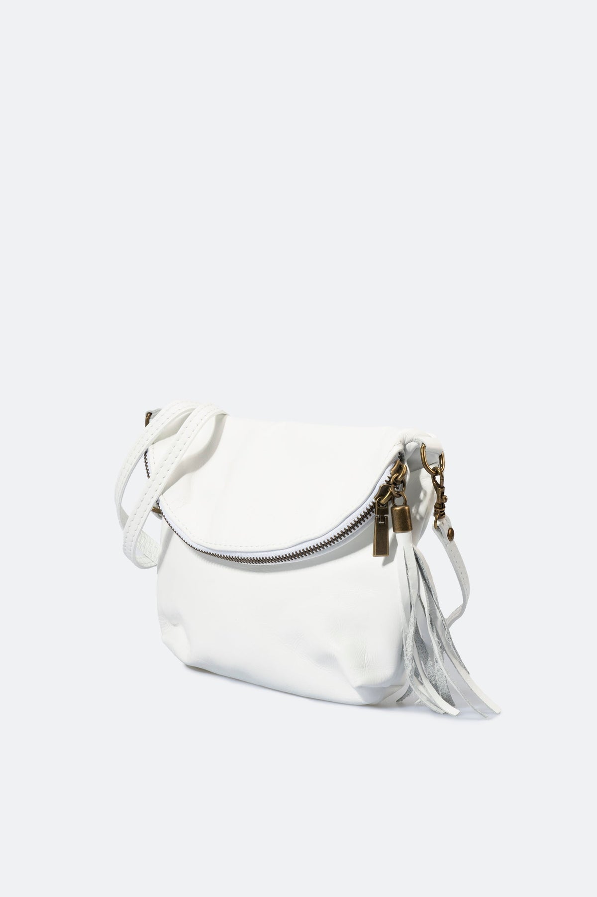Sac bandoulière La Vérone - veau pleine fleur, Made in Italy - Blanc