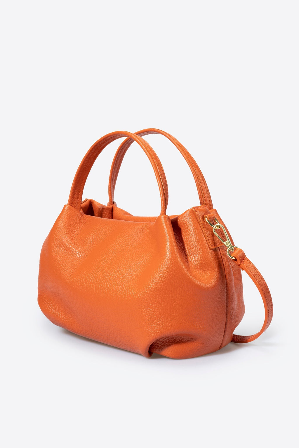 Sac à main La Vicentine - cuir grainé, Made in Italy - Orange