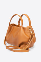 Sac à main La Vicentine - cuir grainé, Made in Italy - Cognac