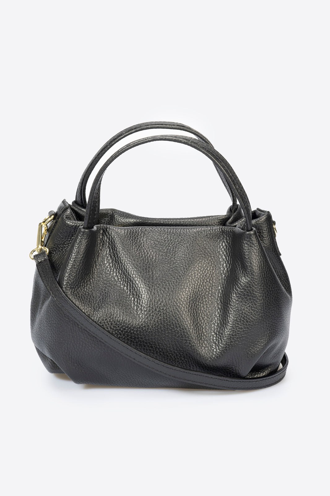 Sac à main La Vicentine - cuir grainé, Made in Italy - Noir