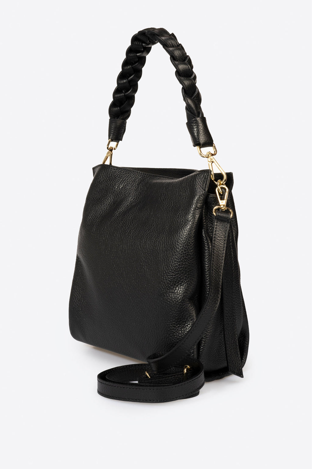Sac à main La Salerne - cuir, Made in Italy - Noir