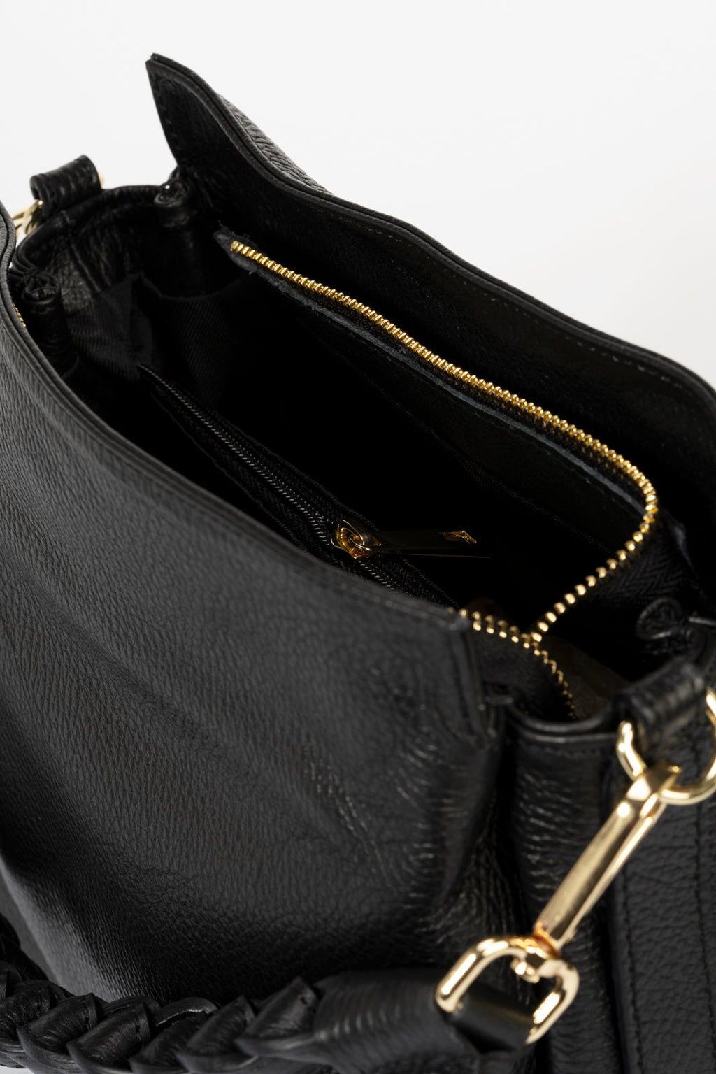 Sac à main La Salerne - cuir, Made in Italy - Noir