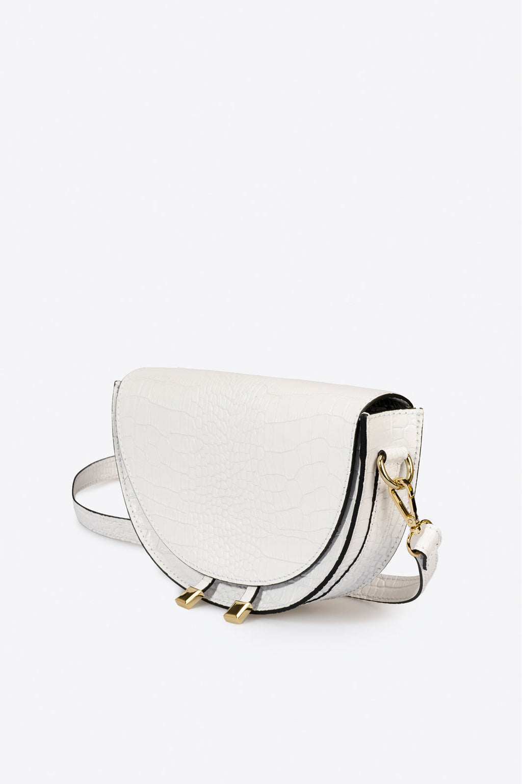 Sac bandoulière cuir femme à rabat, finitions dorées - La Ravello