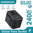 Adaptateur de voyage universel GaN 65W - 2 USB et 2 USB-C