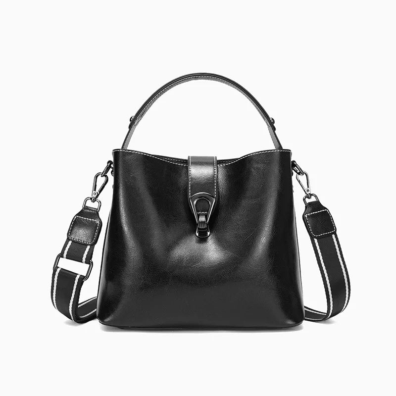 Sac seau femme cuir cire - Chic et decontracte