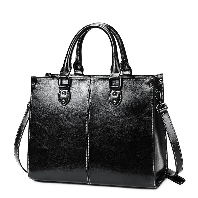 Sac cabas bandouliere cuir veritable - Format A4