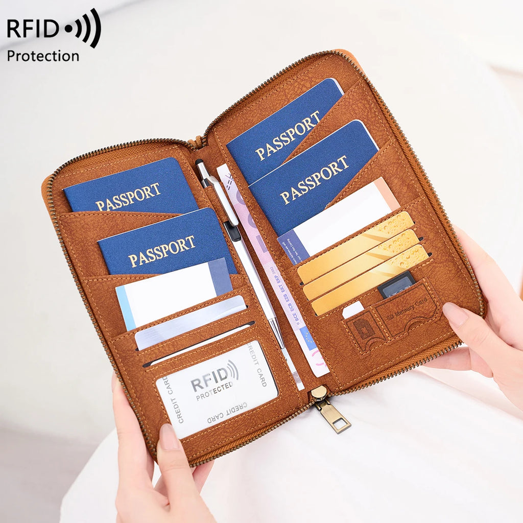 Portefeuille passeport famille RFID - Organiseur documents