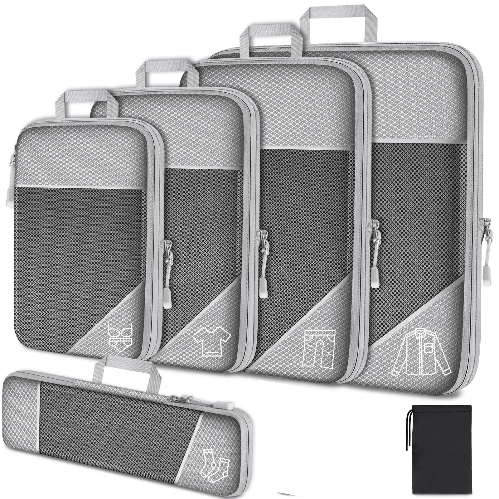 Cubes de compression voyage (set 6 pièces) - Gagnez 30% de Place