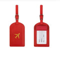Étiquette bagage cuir gaufré - Rouge