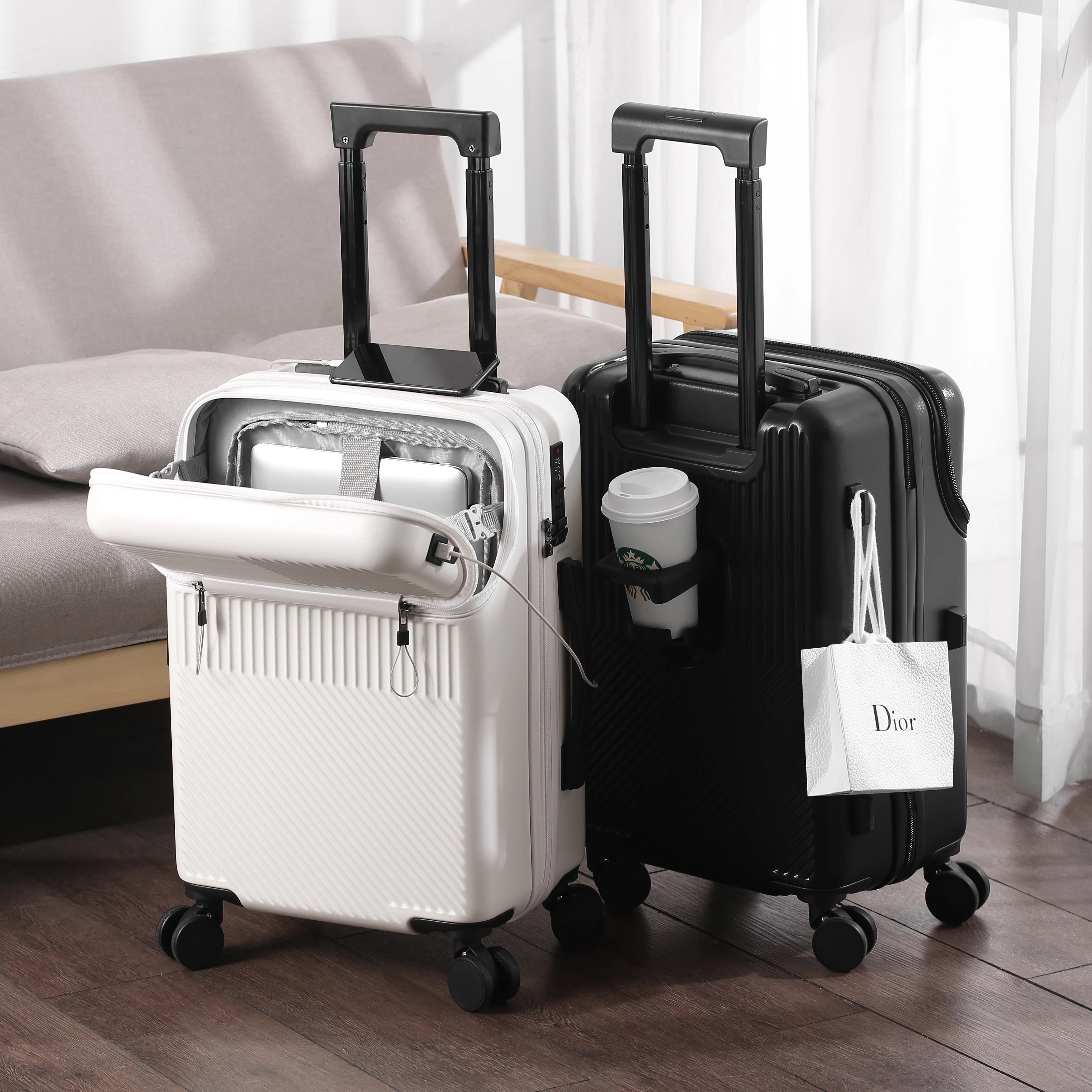 Valise La Business - Compacte, porte-gobelet, serrure TSA