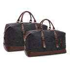 Sac de voyage homme toile et cuir - Week-end authentique