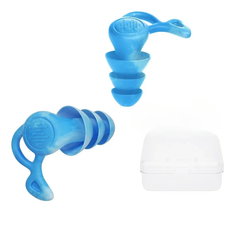 Bouchons d'oreilles silicone 3 couches - Bleu