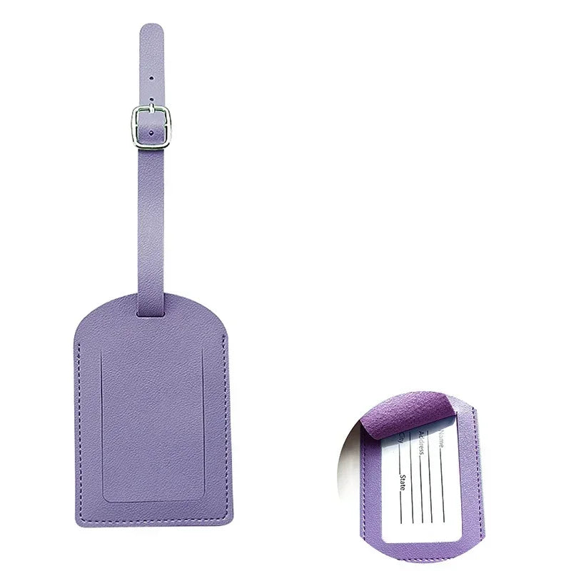 Étiquette bagage cuir PU - Violet