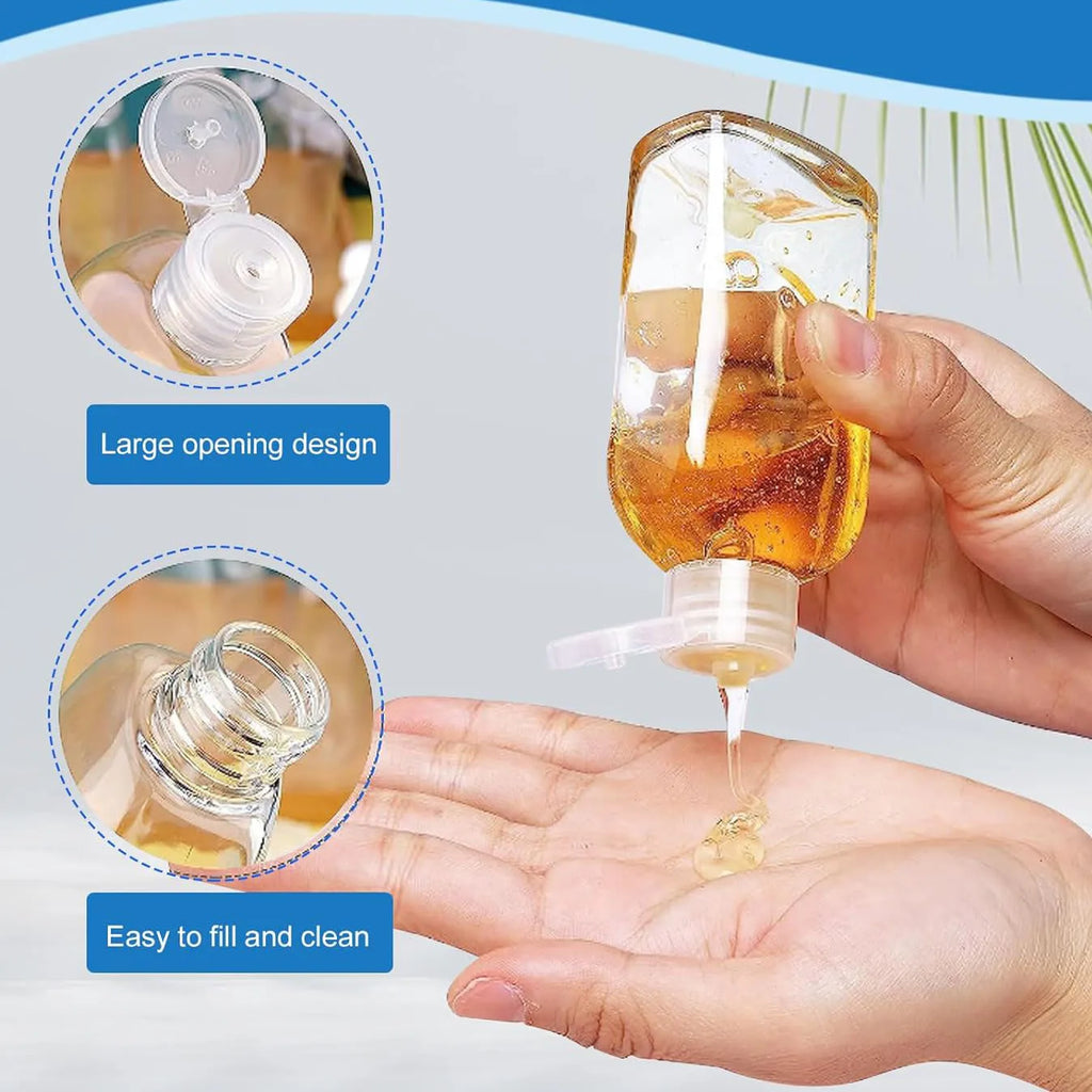 Flacons de voyage 100 ml (lot de 4) - bouchon à clapet, remplissage facile