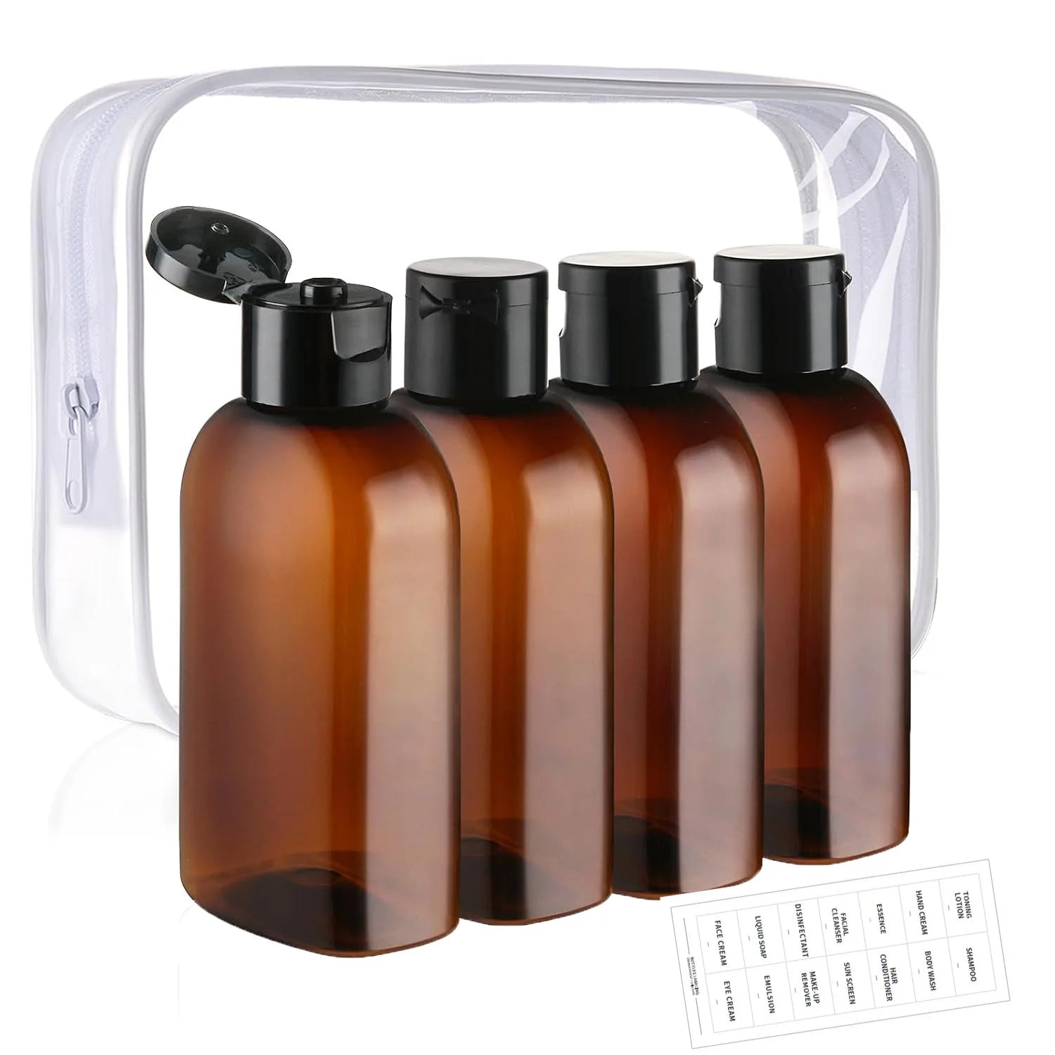 Flacons de voyage 100 ml (lot de 4) - Ambre