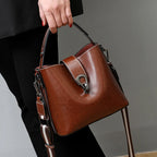 Sac seau femme cuir cire - Chic et decontracte