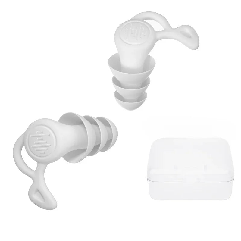 Bouchons d'oreilles silicone 3 couches - Blanc