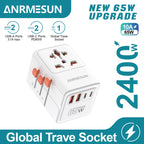 Adaptateur de voyage universel GaN 65W - 2 USB et 2 USB-C