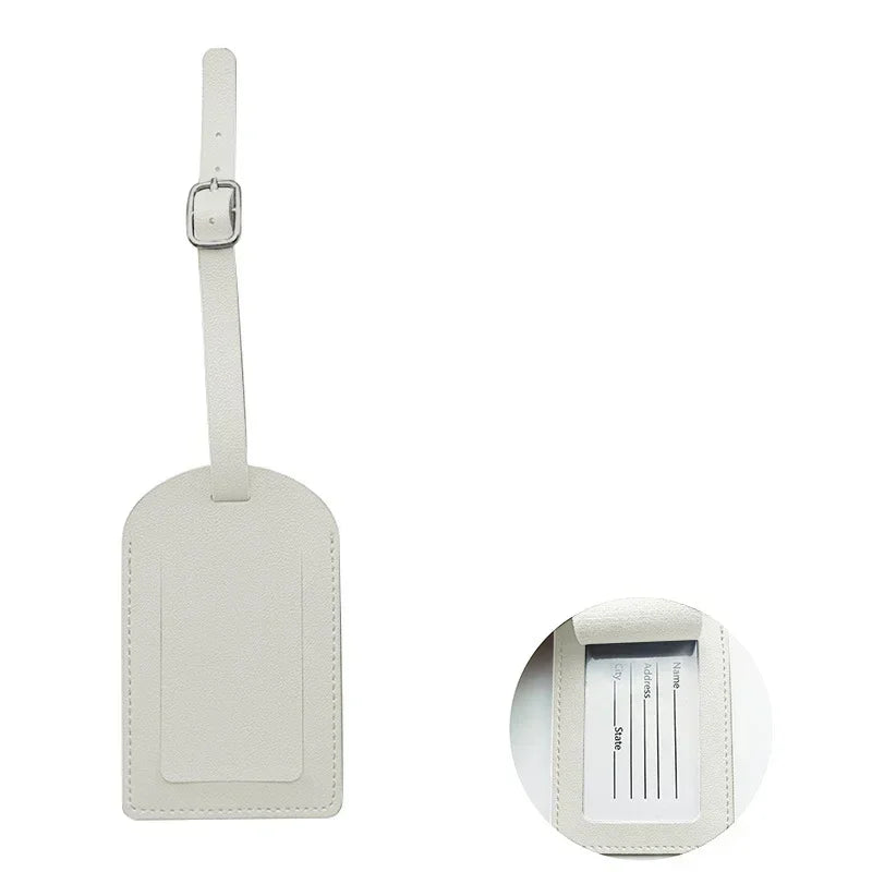 Étiquette bagage cuir PU - Blanc