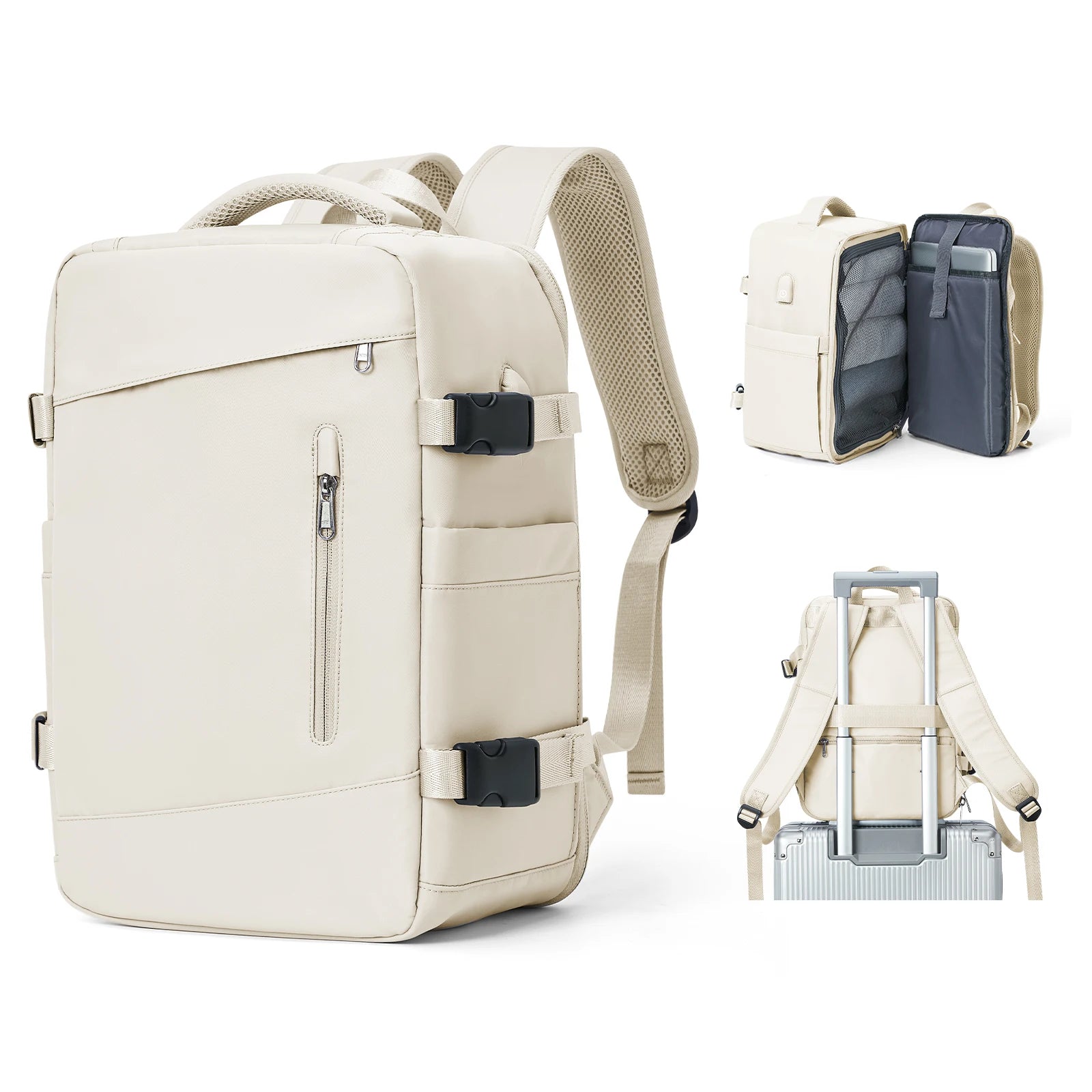 Sac à dos cabine 40x20x25 compatible Ryanair & Wizzair - Compartiment PC, Femme & Homme