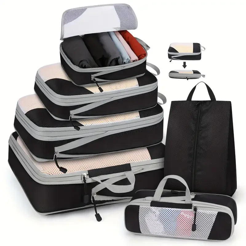 Cubes de compression voyage (set 6 pièces) - Gagnez 30% de Place