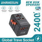 Adaptateur de voyage universel GaN 65W - 2 USB et 2 USB-C