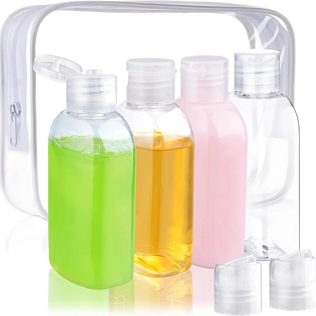 Flacons de voyage 100 ml (lot de 4) - Transparent, flacons remplis