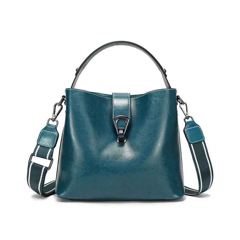 Sac seau femme cuir cire - Chic et decontracte