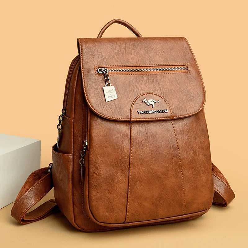 Sac à dos antivol La Discrète - cuir PU souple