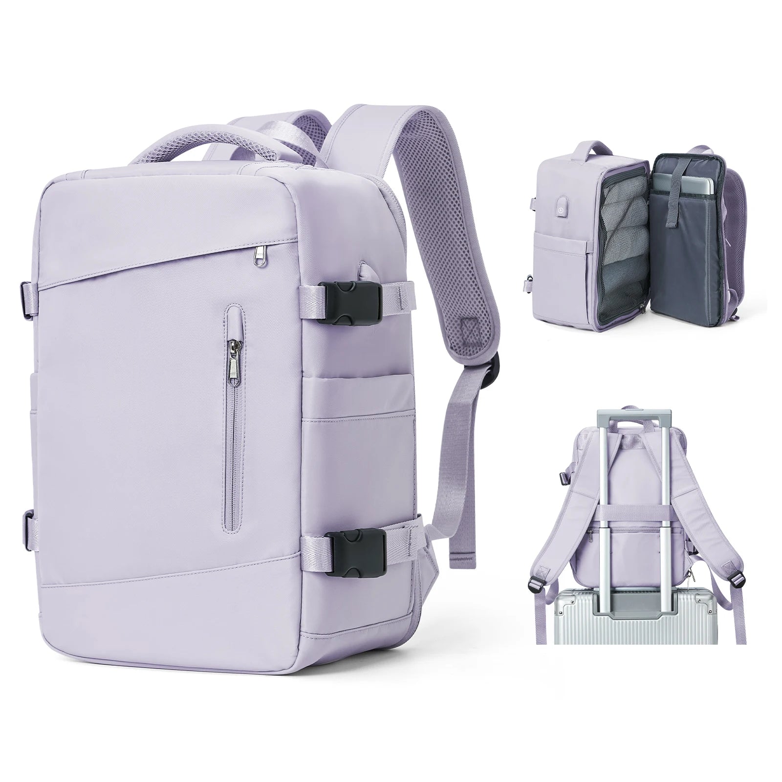 Sac à dos cabine 40x20x25 compatible Ryanair & Wizzair - Compartiment PC, Femme & Homme