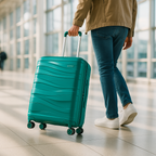 Valise cabine KONO tiree dans un aeroport