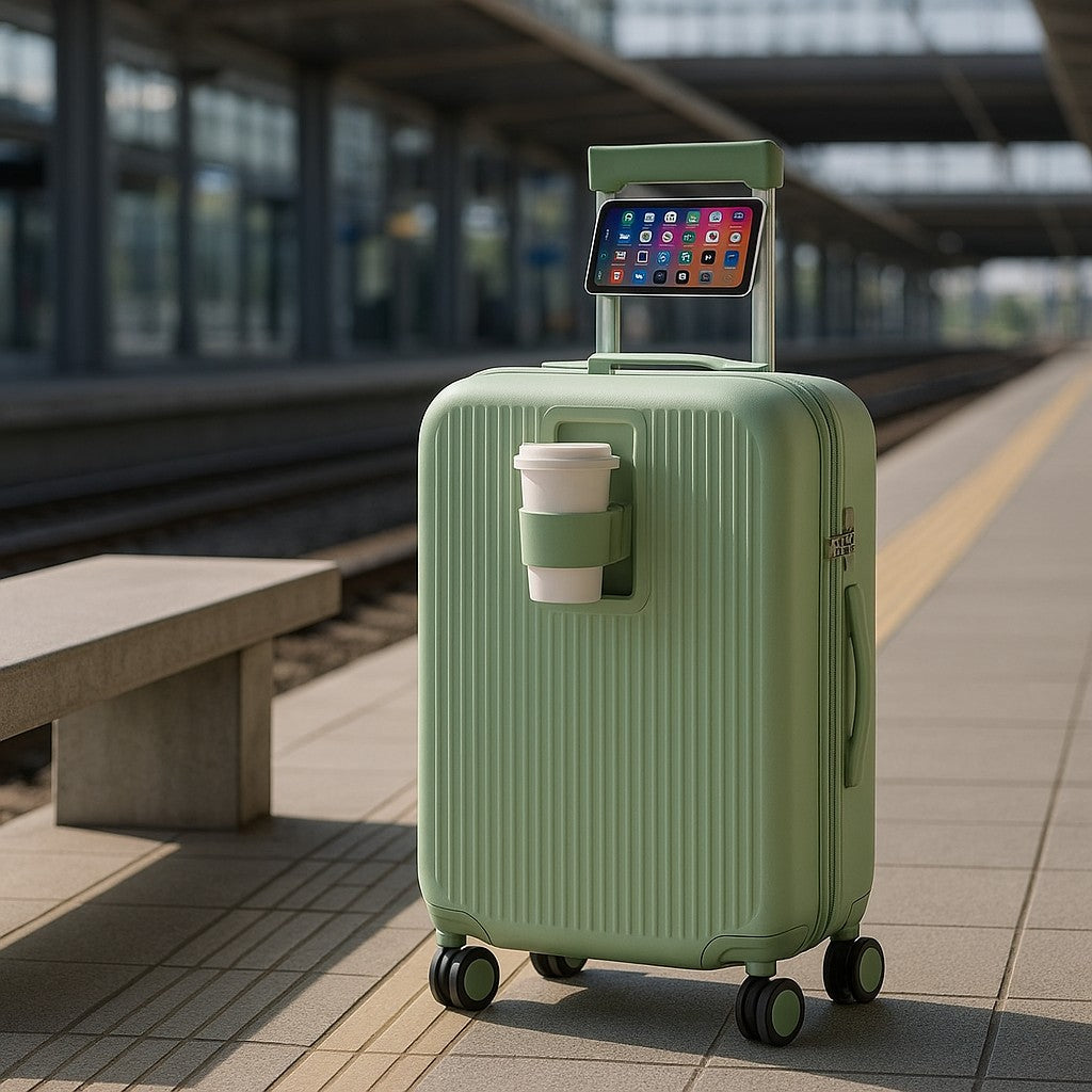 Valise cabine La Nomade - Porte-gobelet et support téléphone