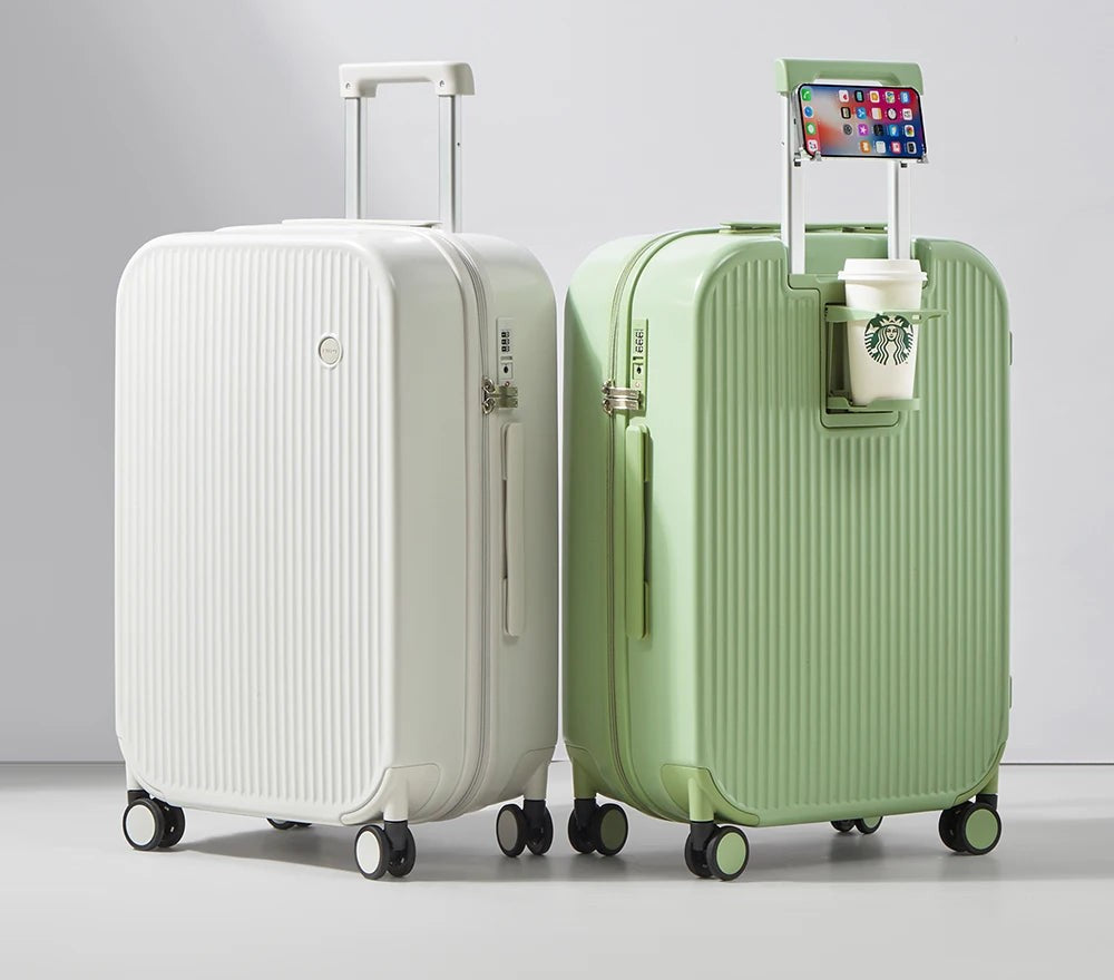Valise cabine La Nomade - Porte-gobelet et support téléphone